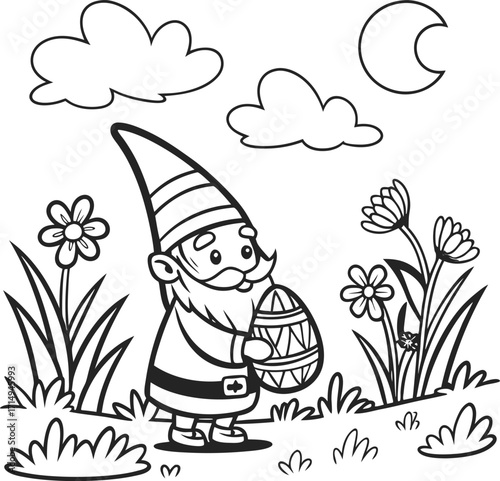 Set of cheerful cartoon Santa Claus carrying a large sack full of gifts line art silhouette vector illustration.
