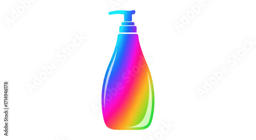 Colorful Rainbow Plastic Dispenser Bottle.