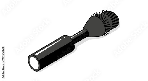 Black Cleaning Brush with Sturdy Handle and Bristles.