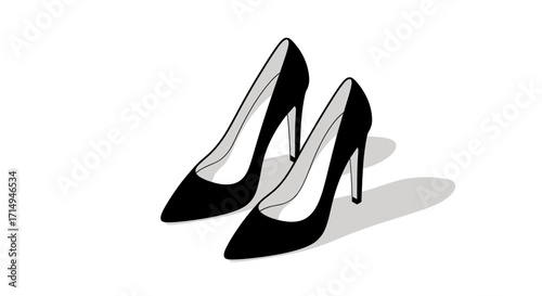 Elegant Black Stiletto High Heel Shoes for Women.