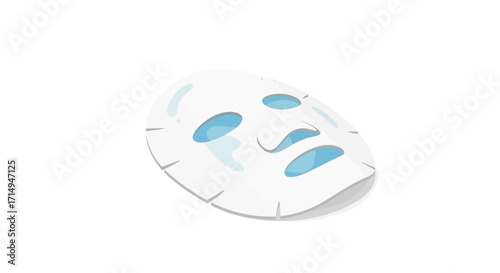 White Sheet Mask with Blue Moisturizing Patches.