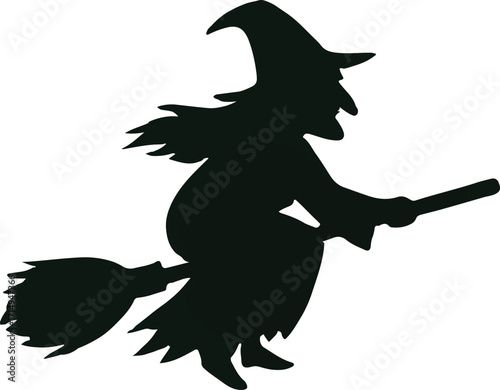  Witch flying on broomstick