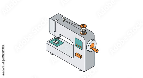 Modern White Sewing Machine with Digital Display and Handwheel.
