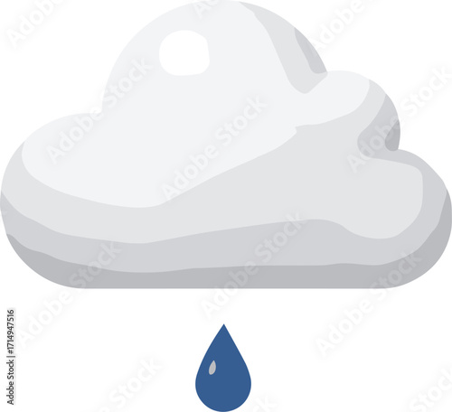 Cloudy sky and raindrop icon for technology background, nature, business, abstract design, lifestyle, or travel