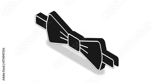 Elegant Black Bow Tie: Classic Formal Wear Accessory.