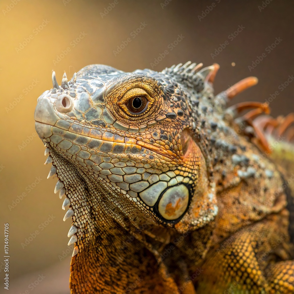 Obraz premium Close-up of iguana's head