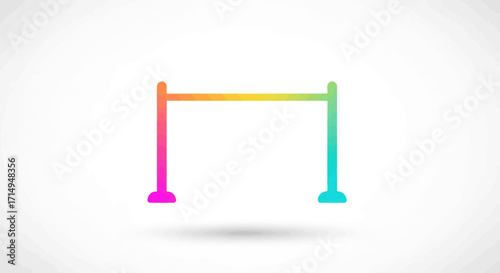 Colorful Rainbow-Gradient Hurdle Icon Illustration.
