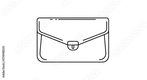 Simple Outline Illustration of a Flap Pocket Portfolio.