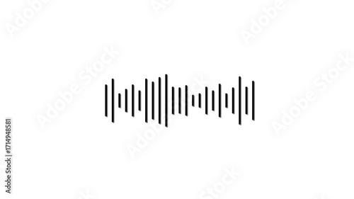 4k abstract music sound wave or audio wave from isolated on white background. Line digital minimalist voice and symbol technology. Line digital minimalist voice and soundtrack , Black and white sound