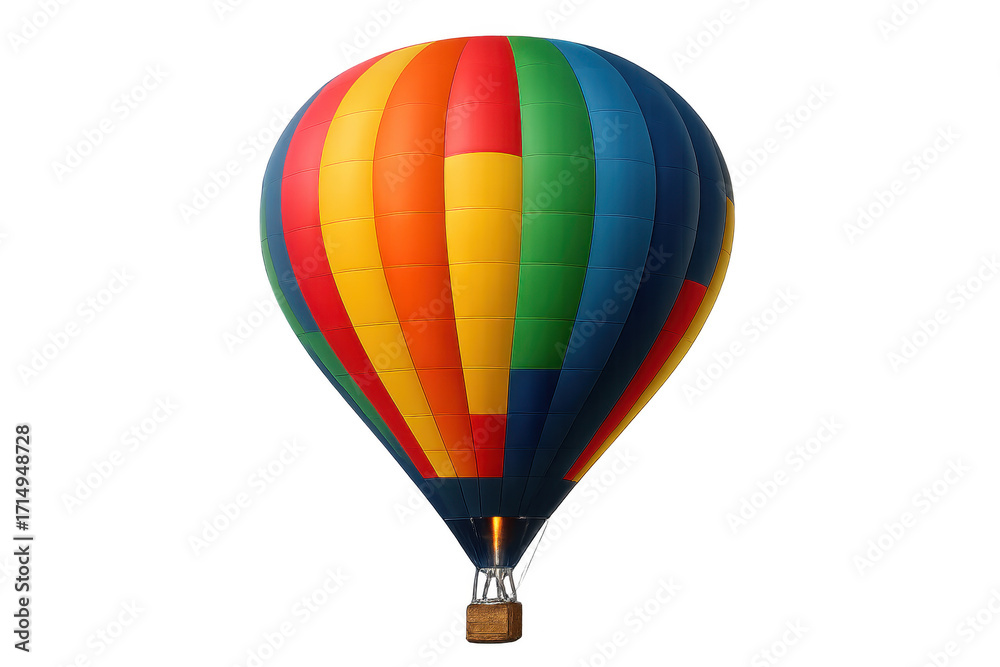 Fototapeta premium Colorful hot air balloon flying, transparent background
