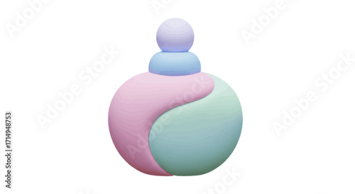 Pastel Swirl Perfume Bottle with Decorative Cap.