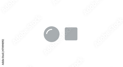 Gray Circle and Square Geometric Shapes.