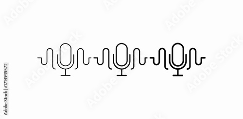 audio wave horizontal icon sign vector