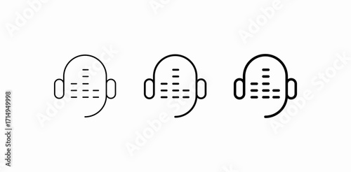 headphones with bars icon sign vector