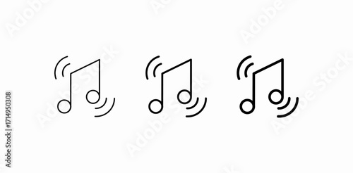 music note soundwaves icon sign vector