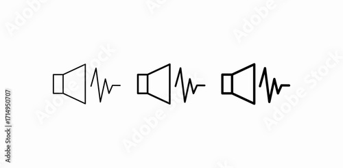 speaker audio waveform icon sign vector