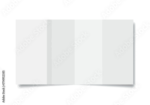 A plain folded white paper with a slight shadow effect suggests depth and layering on a white background