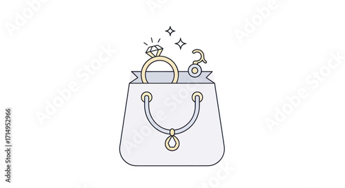 Jewelry in a Bag: Diamond Ring and Earring with Sparkles.
