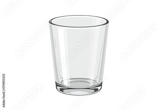 Clear empty glass The base is thicker