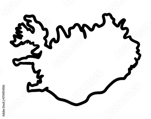 Iceland outline map
