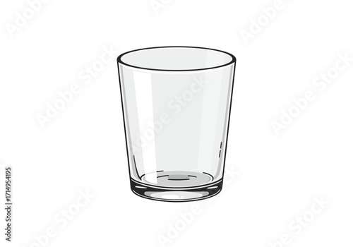 Transparent glass with a thick base outlined in black
