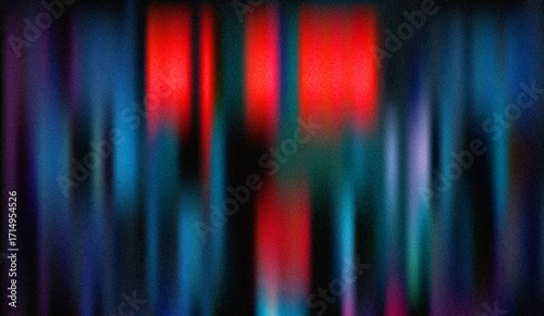 Abstract Dark Teal and Red Vertical Motion Blur Background with Noise Texture;  Stylish, Moody, and Evocative Digital Art.