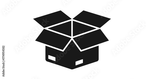 Open cardboard box icon ready for shipping or storage.