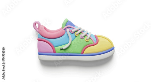 Colorful Pastel Rainbow Childrens Sneakers.