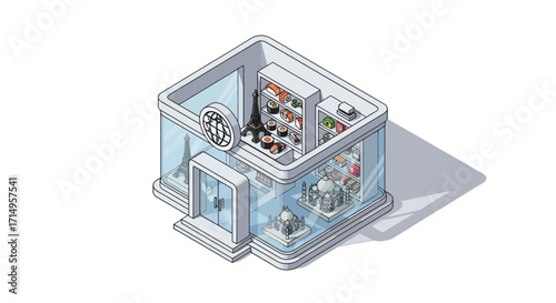 Isometric Illustration of a Modern Retail Store.