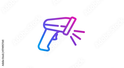 Gradient Line Icon of Non-Contact Infrared Thermometer Gun.