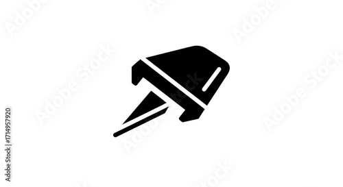 A simple black pushpin icon a minimalist thumbtack symbol for marking a location.