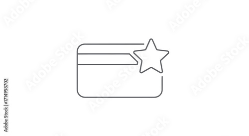 Loyalty Program Credit Card Icon: Star Reward.