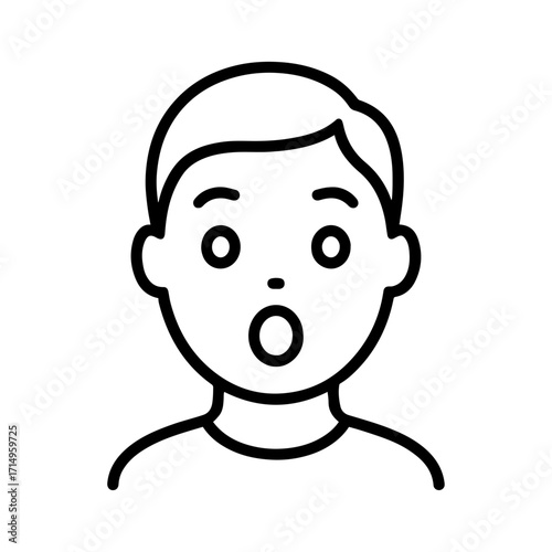 Surprised person line drawing icon