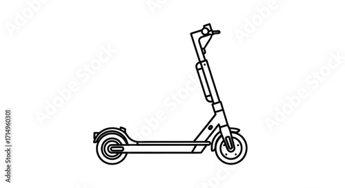 Modern Electric Scooter Line Art Icon Illustration.