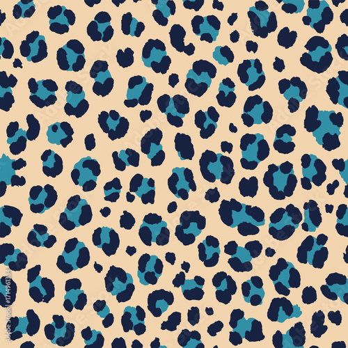 Vector seamless pattern. Leopard skin texture	
