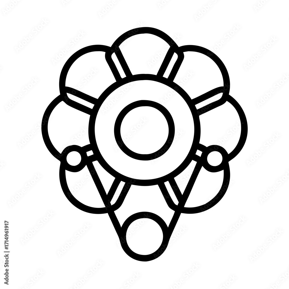 Obraz premium Abstract flower vector art with geometric shapes for design elements and floral decoration ideas