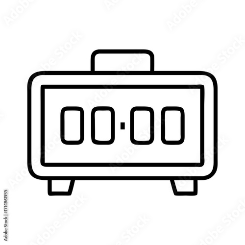 Digital alarm clock vector graphic illustration for time management and waking up early design needs