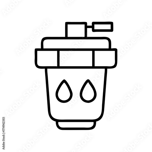 Water filter icon vector illustration, water purification system, clean water supply concept design