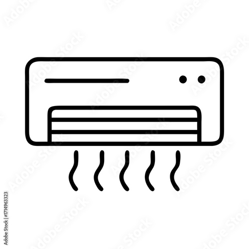 Air conditioner ac unit cooling system hvac climate control appliance home comfort design vector icon