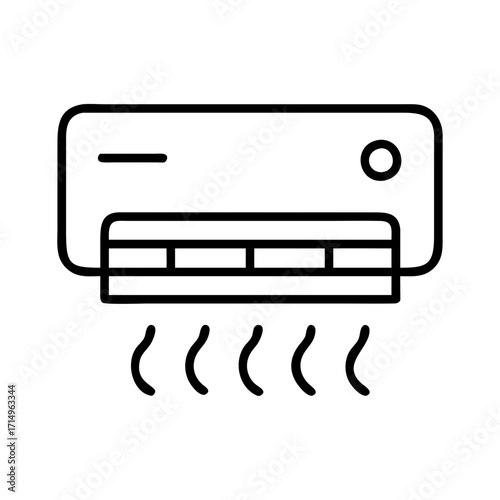 Air conditioner icon vector illustration for cooling system and climate control design needs