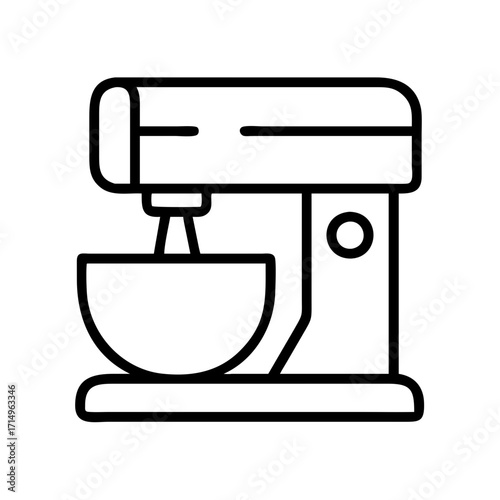 Isolated stand mixer vector icon illustration for baking cake dough and food preparation design