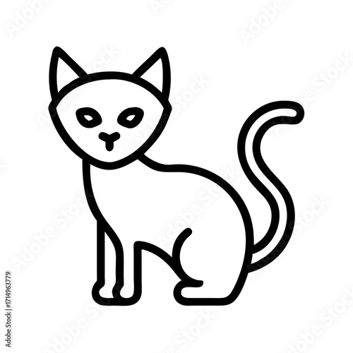 Cute cat illustration vector design adorable kitty pet drawing domestic feline animal graphic outline