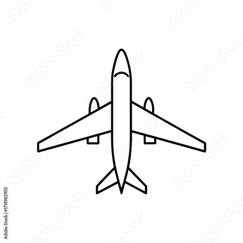 airplane silhouette line art 