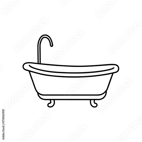 bathtub line art 