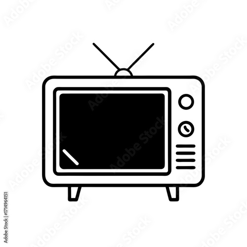 television set line art 