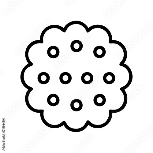 Isolated outline cookie vector illustration for bakery logo design and recipe book element design