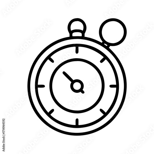 Stopwatch icon vector illustration, timer symbol, chronometer graphic, time measurement tool icon