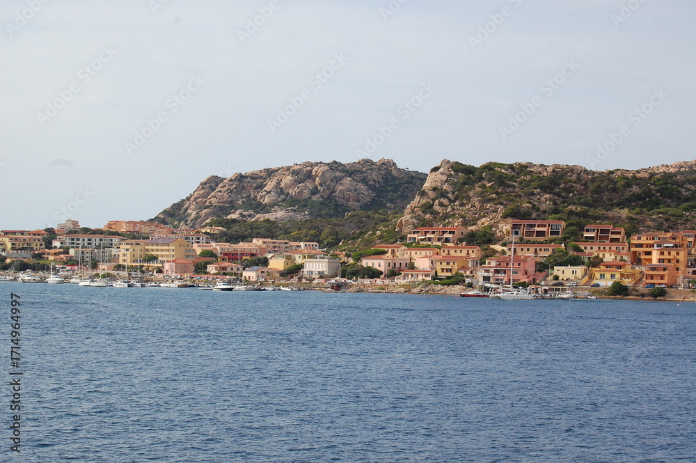 Fototapeta premium Italy, Sardinian sea, and villages