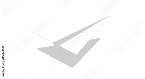 A simple stylized checkmark symbol with a prominent shadow.