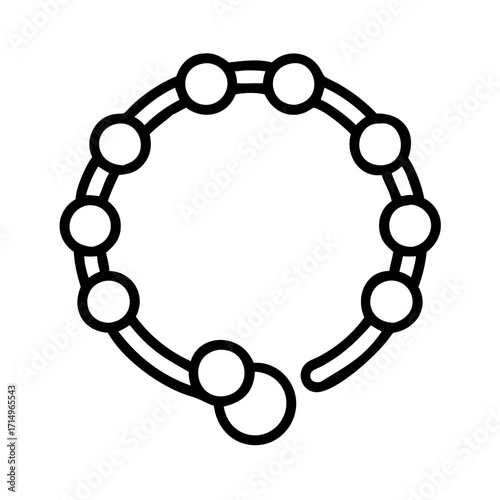 Outline rosary beads catholic prayer beads religious necklace spiritual symbol icon vector shape